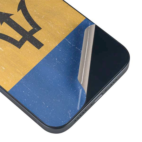 Barbados Flag Distressed iPhone 15 Plus Skin